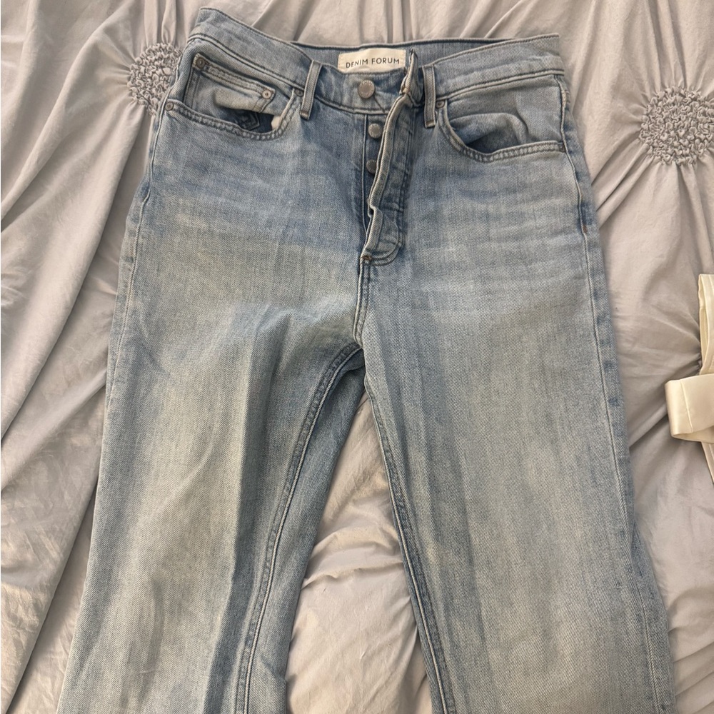 Aritzia Denim Forum Sky Blue Straight Leg Jeans